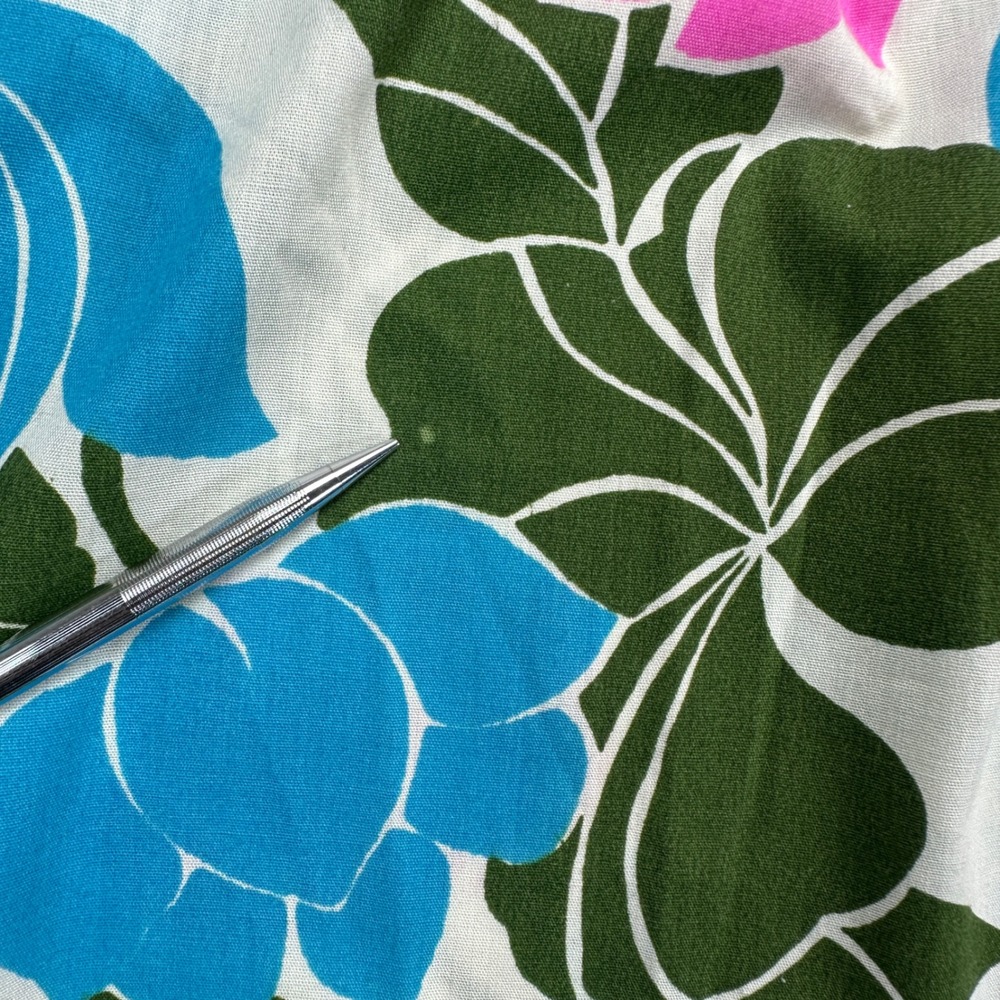 Vtg Retro House Dress Sz 16 Blue Pink Green Floral Muu Muu Duster Smart Time - Picture 8 of 10